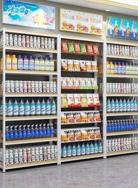超市货架展示架便利店小卖部单面多层文具母婴零食饮料挂钩置物架
