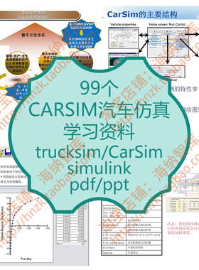 CarSim汽车仿真学习资料车辆建模控制参数模糊ESP算法模型ABS整车