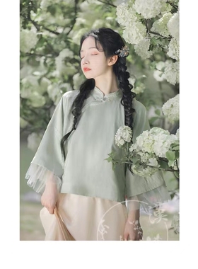 新款中式改良汉服旗袍民国风女裙子学生日常中国风两件套上衣班服