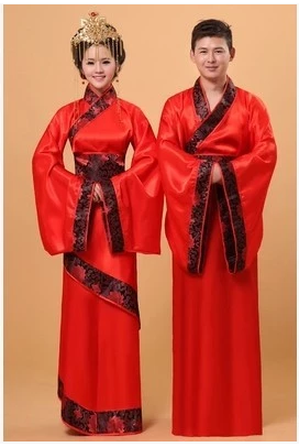 古代婚服汉服男女古装红色新娘新郎中式结婚喜服婚礼汉朝唐代服装