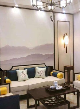 新中式实木沙发组合客厅现代简约禅意轻奢小户型木质中式家具成套