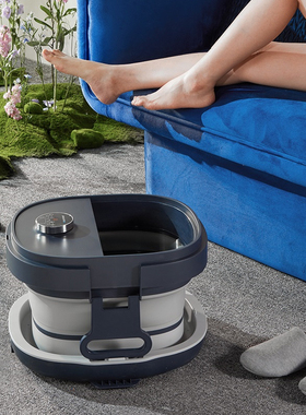 蓝宝可折叠泡脚桶足浴盆家用全自动电动按摩加热便携洗脚盆足浴器