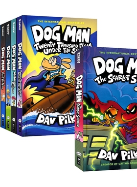 英文原版漫画Dav Pilkey Dog Man 1-12 神探狗狗的冒险精装 7-12岁儿童人气英语漫画章节书 英文原版进口 中小学生英语课外读物