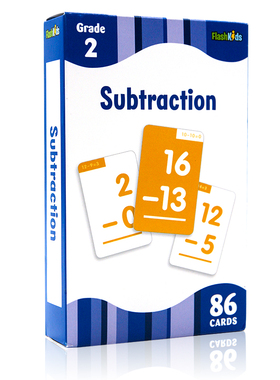 进口英文原版减法计算 Subtraction FlashKids Flash Cards 86张卡片幼儿童数学运算启蒙高效闪卡字卡 学龄前幼小衔接必备英语读物