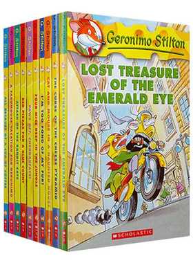 预售 送音频老鼠记者1-10册 Geronimo Stilton 全彩漫画英文原版送音频 中商原版 学乐分级阅读 儿童探险小说 美国小学读物 7-10岁