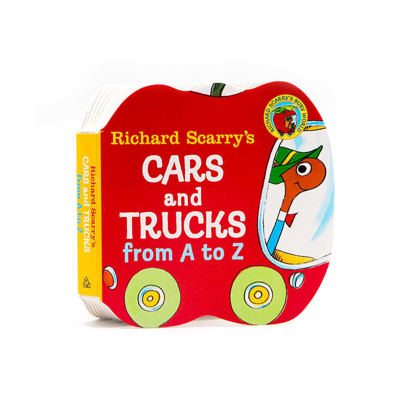 英文原版 Richard Scarry's Cars and Trucks from A to Z 幼儿童字母入门从A到Z 手掌口袋书小小纸板书 斯凯瑞 英语读物启蒙认知