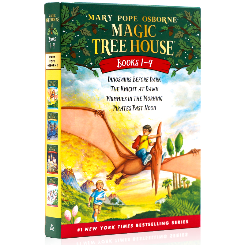 【自营】神奇树屋1-4盒装 英文原版 Magic Tree House 玛丽波奥斯本儿童探险文学小说  课外兴趣读物magictreehouse 系列章节书