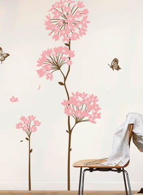 墙贴浪漫花朵花卉背景墙客厅卧室植物自粘墙壁墙纸田园贴纸装饰品