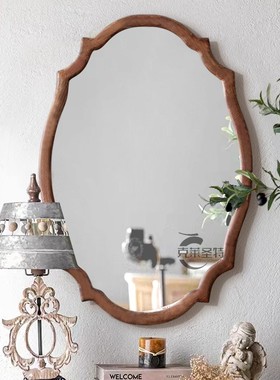 法式化妆镜壁挂式卧室梳妆台镜子家用复古卫生间浴室镜挂墙装饰镜