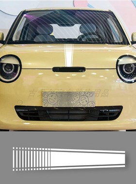 适用于菲亚特Fiat汽车引擎盖贴纸 发动机罩贴DIY车头条纹装饰贴花