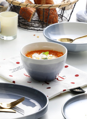 北欧家用创意餐具网红碗碟套装陶瓷汤碗饭碗盘子ins风碗盘一人食