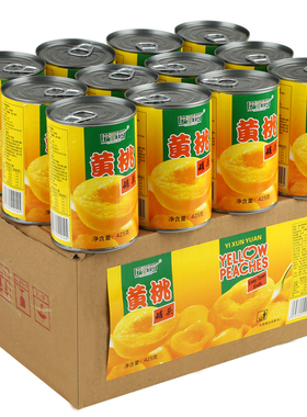 黄桃罐头正品整箱12罐装*425克烘焙专用砀山特产新鲜糖水水果罐头