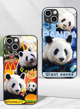 适用iPhone15pro苹果14Plus花花和叶VIVOIQOOZ8X国宝福宝OPPOrealmeGT5大熊猫手机壳果赖萌兰Panda华为nova12