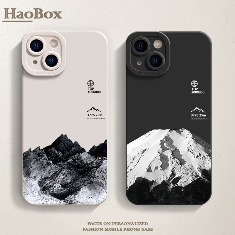 雪山iPhone15promax手机壳苹果14小米14适用p50华为mate60pro新款nova10荣耀magic5硅胶vivo个性iqoo11软情侣