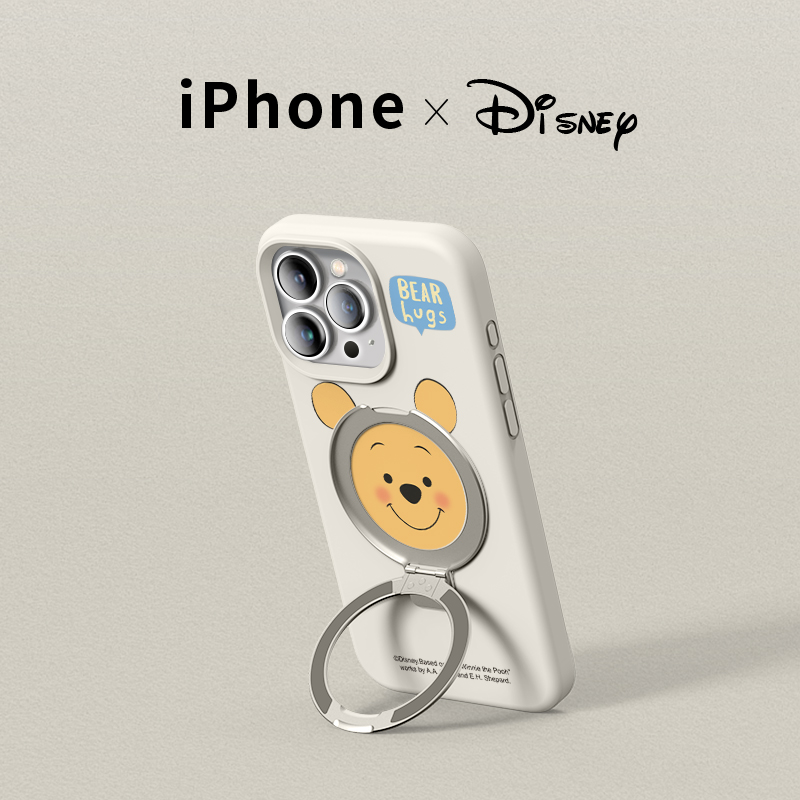 迪士尼适用苹果15promax手机壳新款iPhone14pro液态硅胶套magsafe磁吸支架全包防摔男女情侣可爱创意个性轻奢