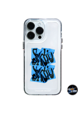 FOSSLINE蓝色褶皱创意个性ins情侣亚克力手机壳适用iPhone14透明
