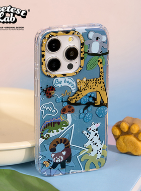 壳试验原创可爱动物园双层印花适用苹果15promax手机壳新款个性创意iPhone14promax15pro卡通13promax情侣14
