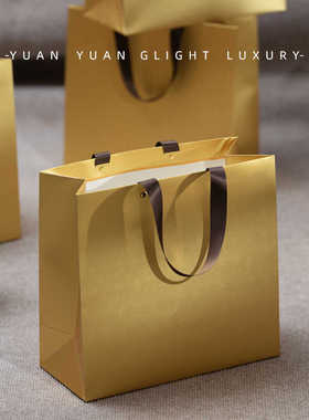 年货酒类礼品袋纯金色高档质感纹理手提加厚特种纸纸袋