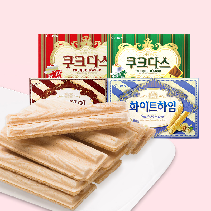 韩国克丽安奶油巧克力榛子威化夹心条饼干办公室休闲零食网红小吃