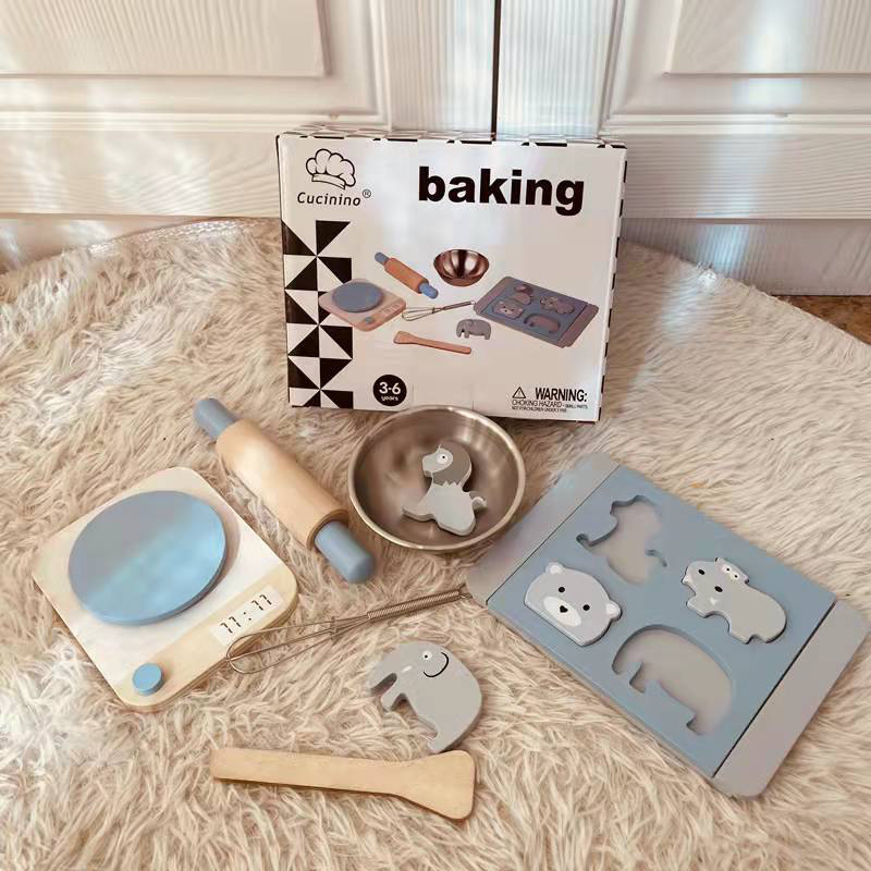 儿童木制仿真烘焙饼干烤面包机厨房玩具男孩女孩做饭煮饭餐厨套装