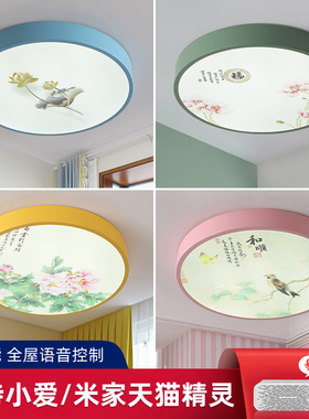 新中式马卡龙LED吸顶灯主卧室儿童房间餐厅书房简约现代大气灯具
