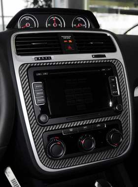 适用大众尚酷09-16款碳纤维中控CD空调面板装饰贴车内饰改装配件