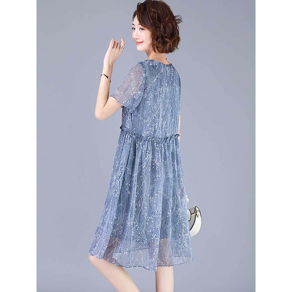 雪纺连衣裙女2024年夏季新款气质小个子时尚韩版宽松显瘦流行裙子