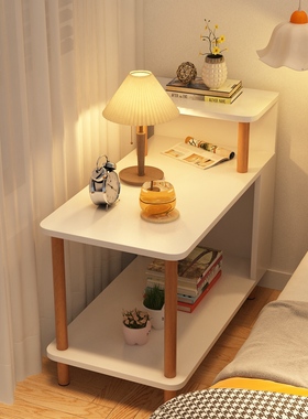床头置物架小型柜子实木出租房用现代简约家用卧室简易极窄床边柜