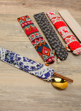 筷子勺子刀叉套装布袋便携式学生户外露营餐具收纳袋包筷子套定制