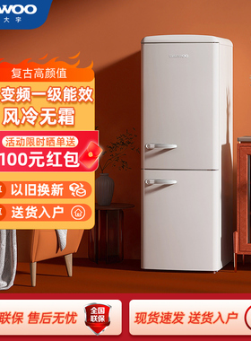 DAEWOO韩国大宇双门复古冰箱一级变频无霜家用客厅厨房电冰箱293L