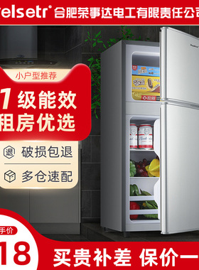 小冰箱小型家用迷你宿舍出租房冷冻冷藏双开门一级能效保鲜电冰箱