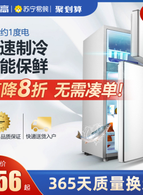 志高冰箱小型家用双开门冷藏冷冻新款宿舍租房办公室一级节能省电
