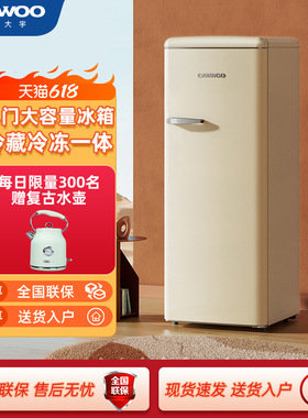 DAEWOO韩国大宇复古冰箱小型家用单门冷藏冷冻冰柜白色 BC-225DYA