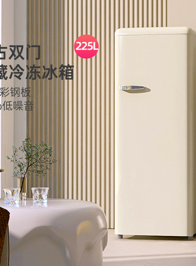 金松复古冰箱客厅小型大单门家用彩色网红可爱高颜值民宿嵌入225L