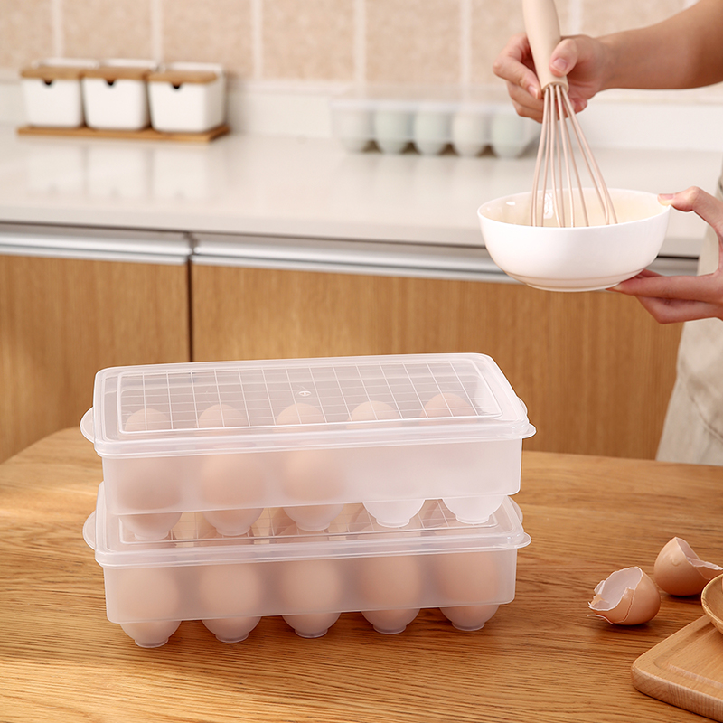 鸡蛋收纳盒冰箱密封鸡蛋托包装盒户外防震专用蛋盒盒带盖塑料盒子