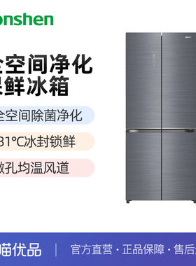 Ronshen/容声BCD-502WVS1FPCA辉玉影自由嵌入式十字对开门冰箱