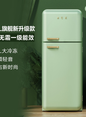 HCK哈士奇变频风冷1级237L大容量高颜值双门复古冰箱网红 253RS