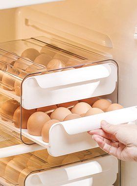 鸡蛋收纳盒抽屉式冰箱用食品级鸡蛋架托专用家用保鲜厨房整理神器
