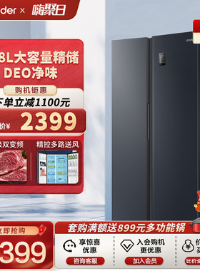 Leader海尔智家538L对开双开门一级变频风冷大容量超薄家用电冰箱
