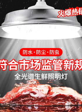 led生鲜灯2024新款国标市场鲜肉水产海鲜全光谱白光超市果蔬专用