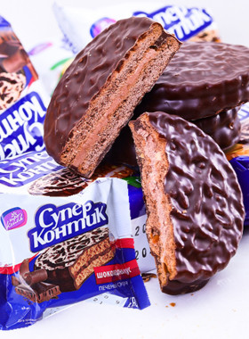 俄罗斯康吉三明治饼干进口高端巧克力食品解馋小零食休闲大礼包