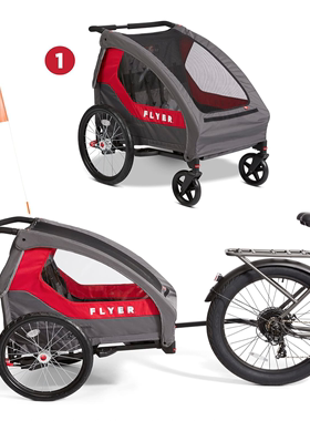 Y Flyer Duoflex美国进口二合一婴儿儿童自行车拖车