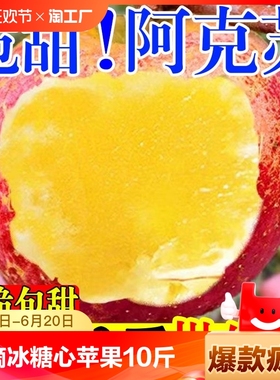 新疆阿克苏冰糖心苹果10斤正品水果新鲜现摘整箱丑红富士脆甜大果