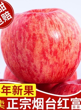 正宗山东烟台红富士苹果新鲜水果整箱栖霞萍果脆甜10丑平果次日