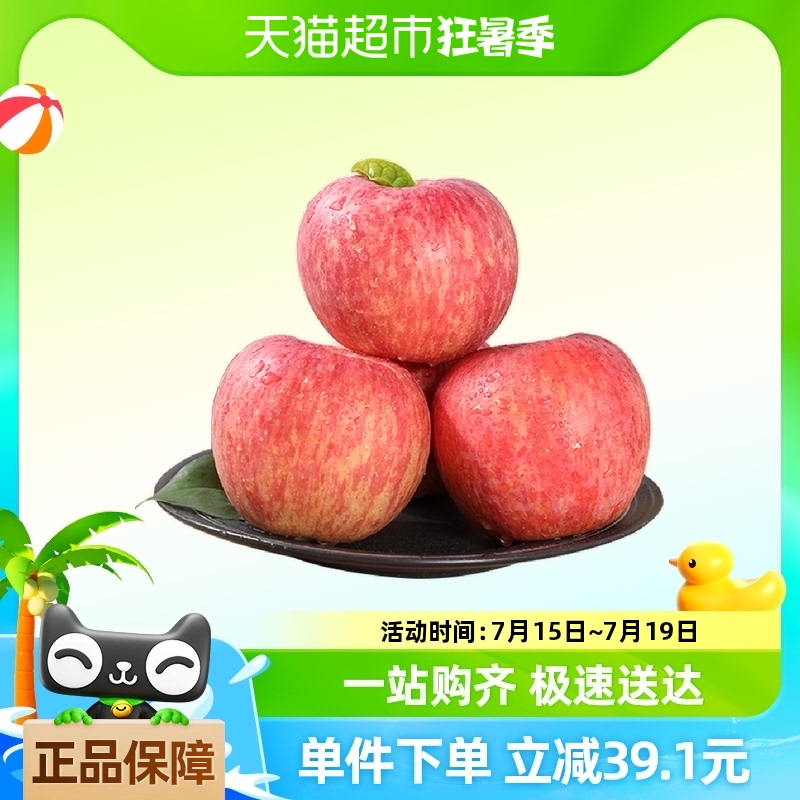【烈儿宝贝直播间】巧域山东烟台红富士苹果6粒新鲜水果整箱包邮