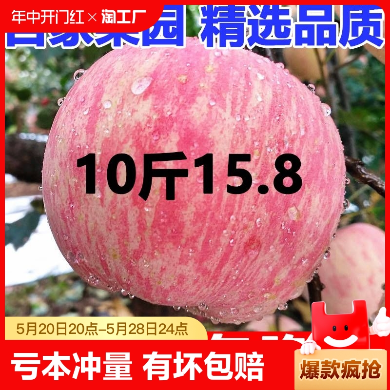 正宗陕西洛川苹果水果新鲜当季红富士冰糖心丑苹果整箱10斤包邮