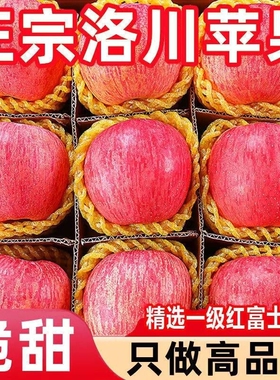 洛川苹果红富士脆甜冰糖心当季新鲜水果9斤大果整箱