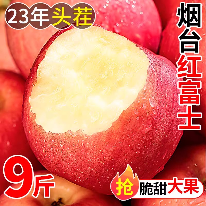 烟台红富士苹果9斤应当季新鲜水果山东栖霞脆甜冰糖心丑平果整箱