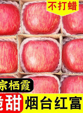 正宗山东烟台红富士苹果新鲜水果当季整箱栖霞苹果10斤冰糖心苹果