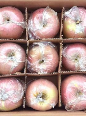 陕西脆甜膜袋红富士冰糖心丑苹果现货新鲜应季水果净重5/9斤包邮